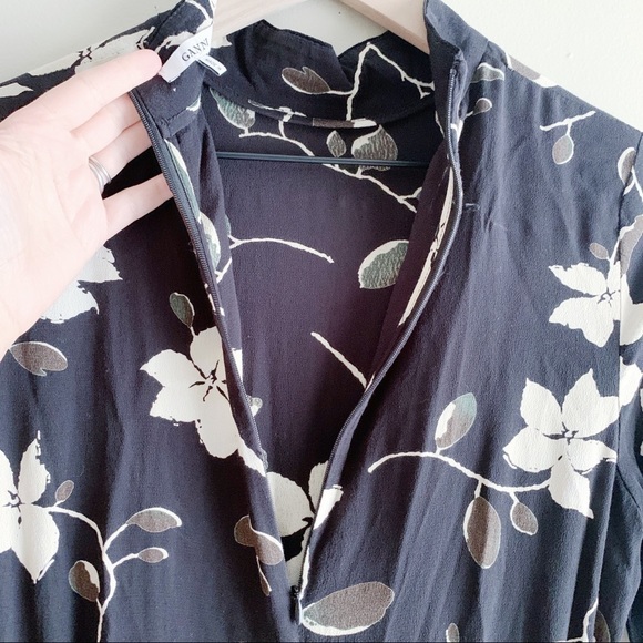 Ganni Rosemont Crepe Cocktail Dress in Black Wild Rose Print, Size 34/XS - Picture 11 of 13
